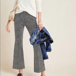 Anthropologie Black and White Ankle Cropped Pants